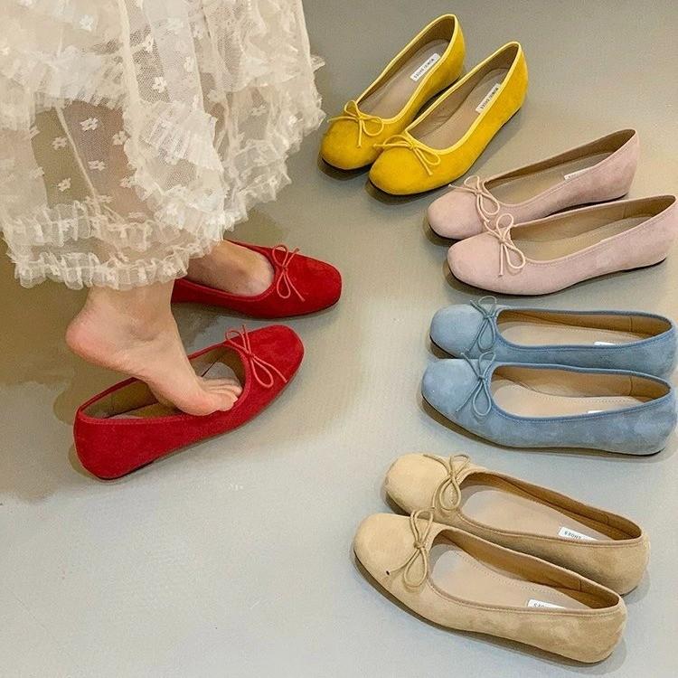 Inner height increase retro solid color single shoes women's shoes new spring and summer French fashion light mouth ballet gentle evening shoes