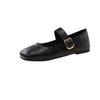 Soft-soled grandma shoes women's shoes spring new versatile one-word with low heel shallow mouth Mary Jane single shoes