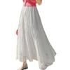 Women's High Waist French Lace Midi Skirt - Elegant A-line Drape for Spring/Summer