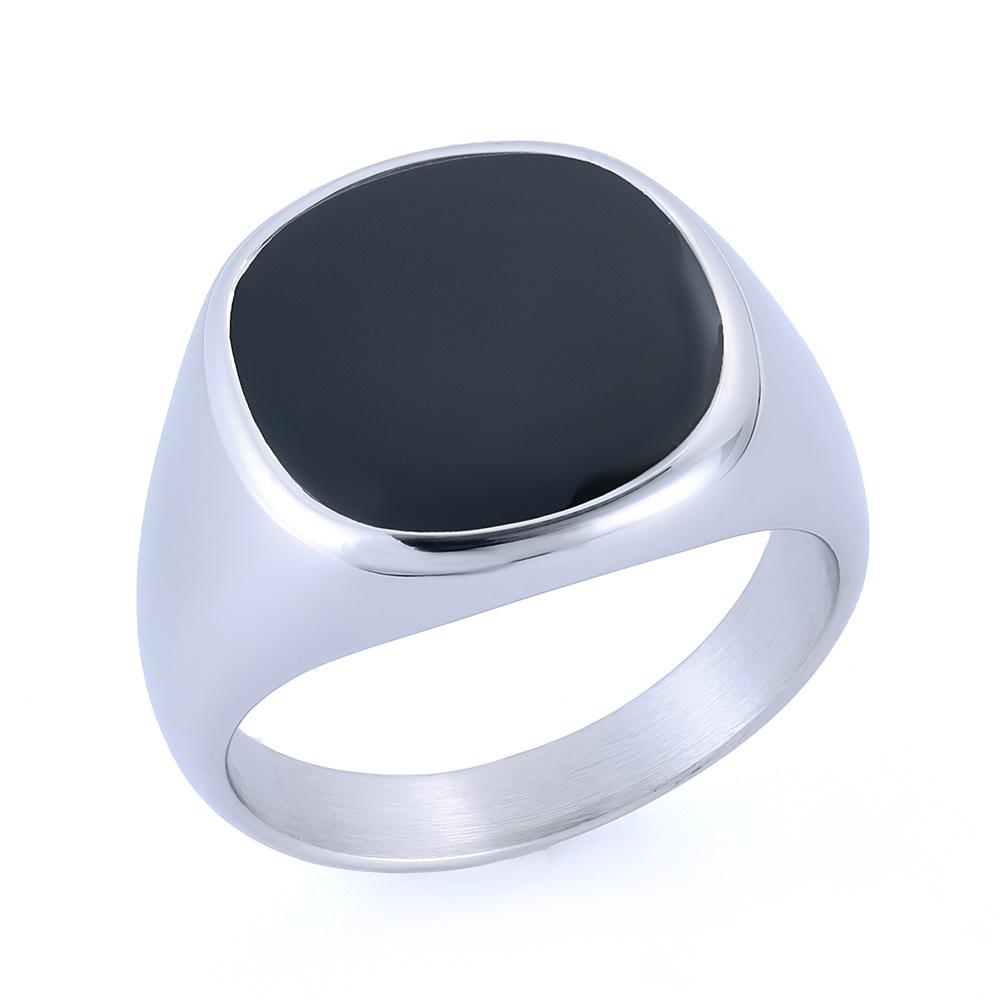 

Personalized Men S Trendy Men S Epoxy Abalone Shell Ring Stainless Steel Non-Fading Jewelry 7