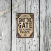 Vintage Metal Sign Dog Close Gate 8x12 Inch Wall Decor for Home Bar
