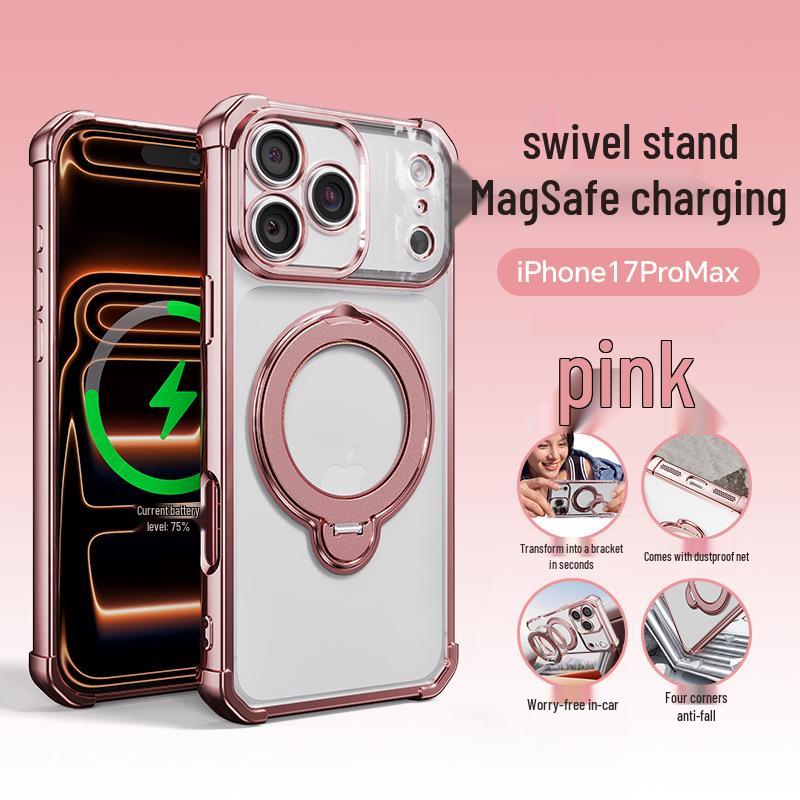 Compatible with iPhone 17: Four-Corner Drop-Proof Airbag Stand Case with Electroplated Protection iPhone 17