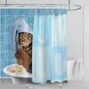 Cat Dog Funny Cartoon Creative Personality Shower Curtains Cute 3D Printed Pvc Fabric with Hooks Waterproof Bathroom Decoratio