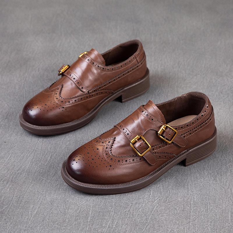 

Женские лоферы из коровьей кожи первого слоя, женские, весна-осень 2025, новая модель, на плоской подошве, с мягкой подошвой, с мягкой поверхностью, на одной педали, женские маленькие кожаные туфли, женские 40 коричневый