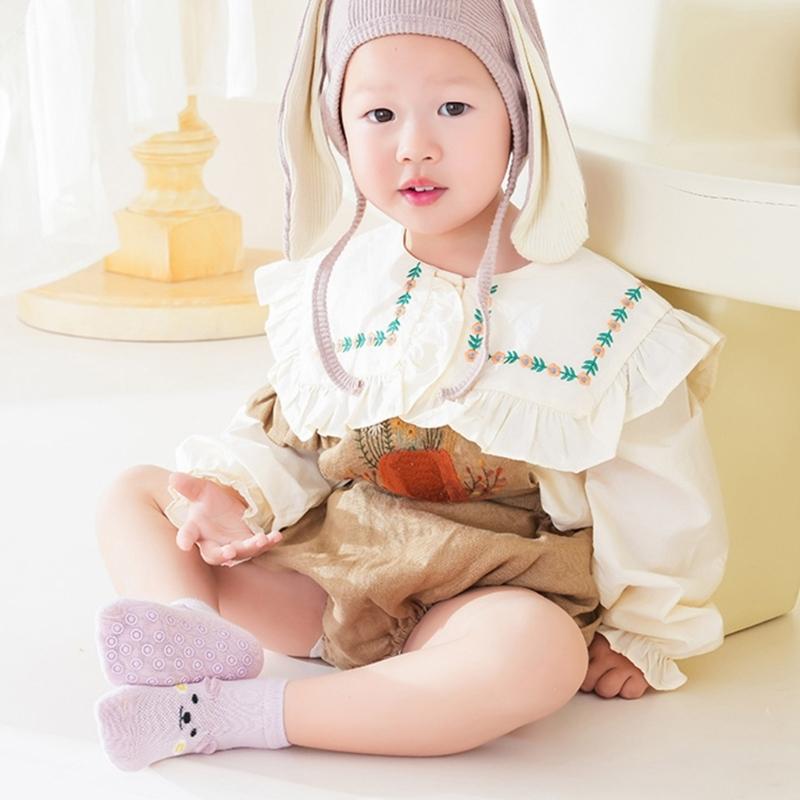 Baumwoll Socken mit Anti-Rutsch-Sohle für Mädchen Jungen Atmungsaktive Knöchelsocken Hohe Elastische Grip Socken Baby Knöchelsocken