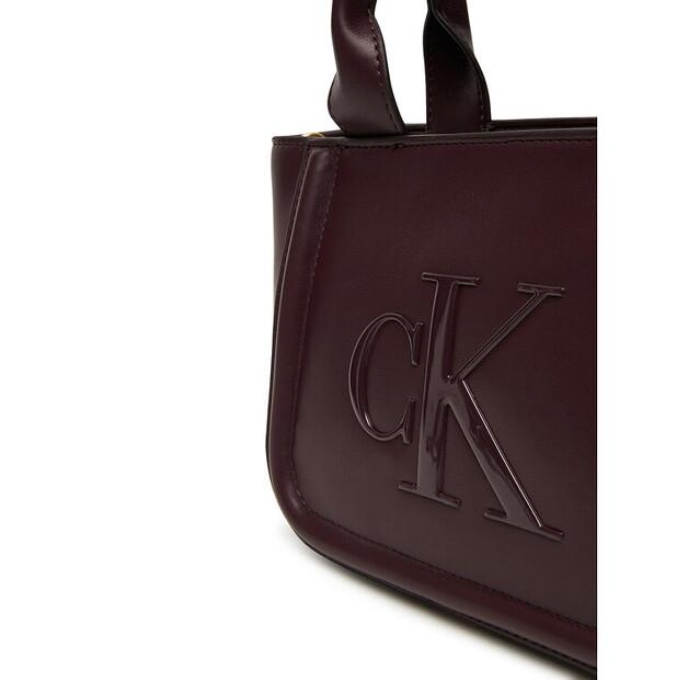 Bag Calvin Klein Calvin Klein Bold Ck Small Tote With Strap LV04F3219G Burgundy