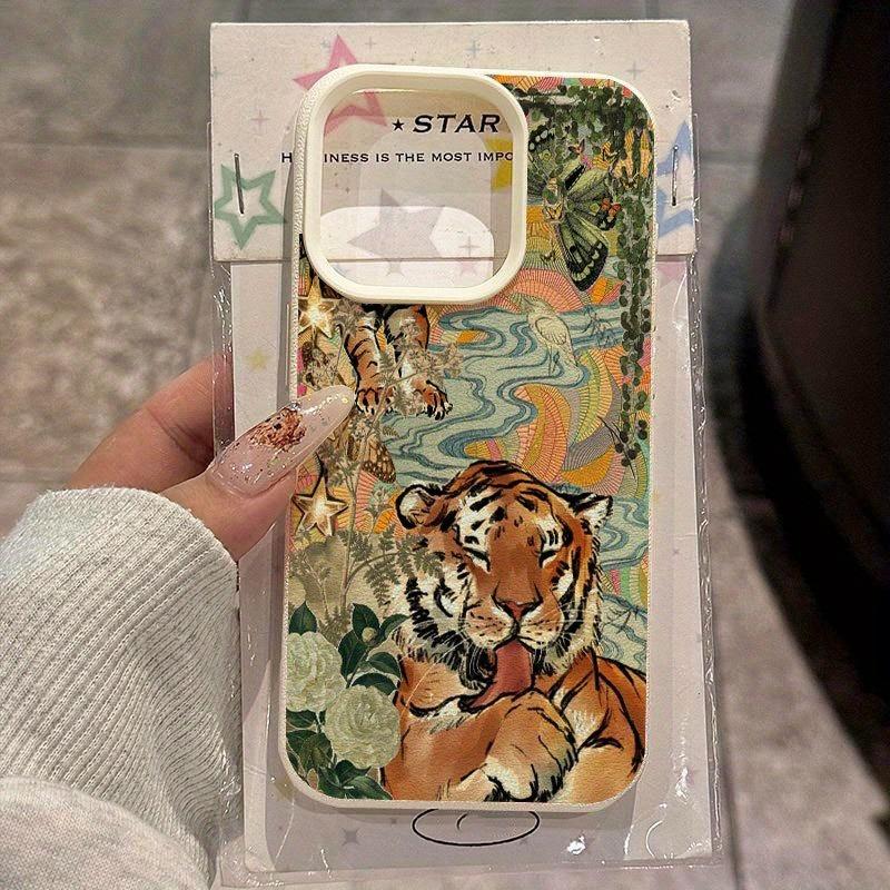 Creative Butterfly Tiger Pattern Phone Case For iPhone 17 Pro Max Cases iPhone 17 Air 16 15 14 13 12 11 XS XR X Silicone Cover