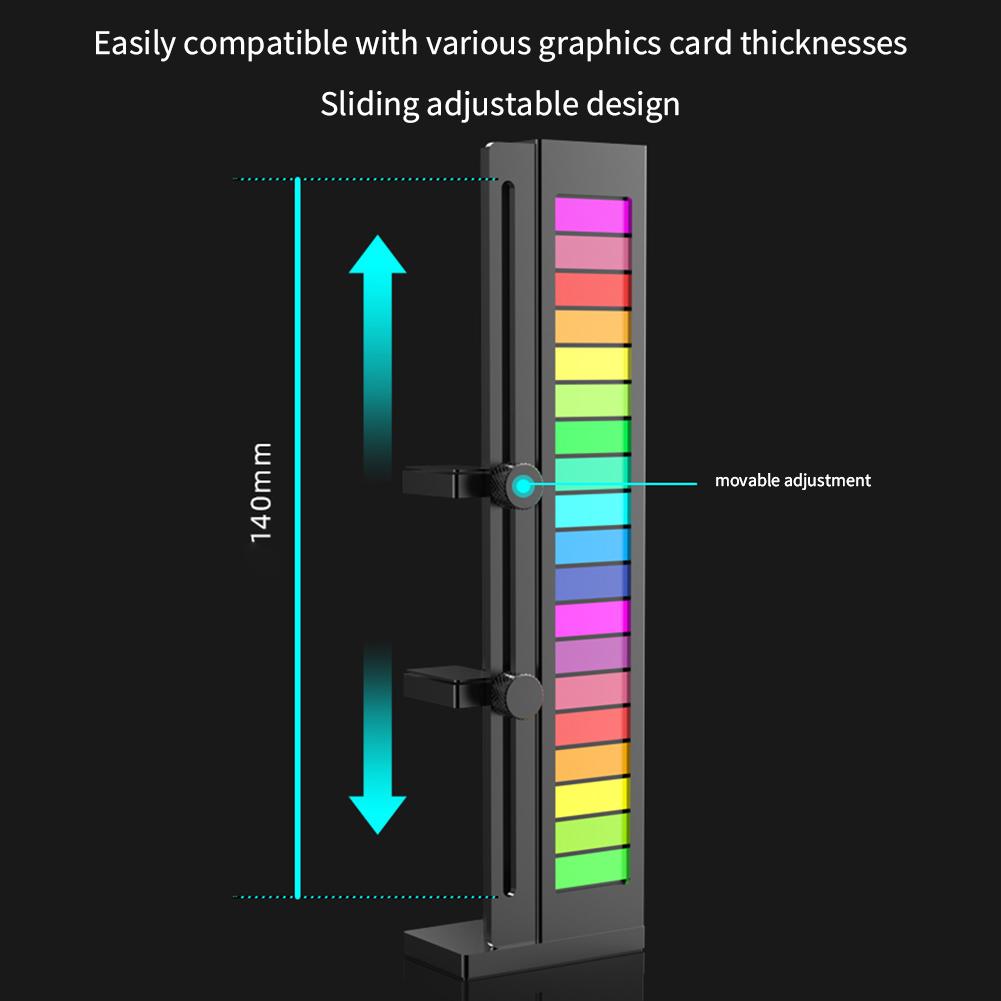 5V 3Pin ARGB Sync Computer Video Card Holder Adjustable PC GPU VGA Graphic Card Support Stand Aluminum Alloy GPU Support Bracket