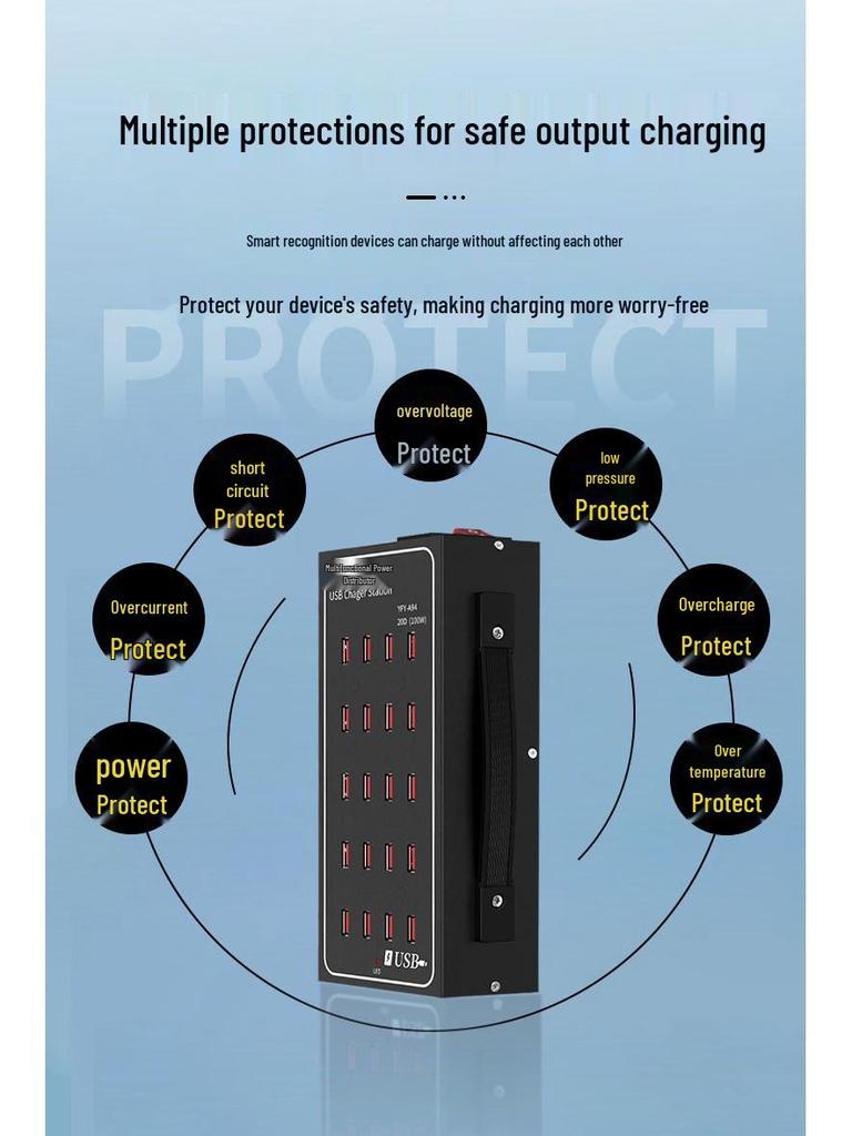 Ultra Power 300W Aluminum Alloy Multi-Port USB Charger (10, 20, 30, 40, 50, 60 Ports)