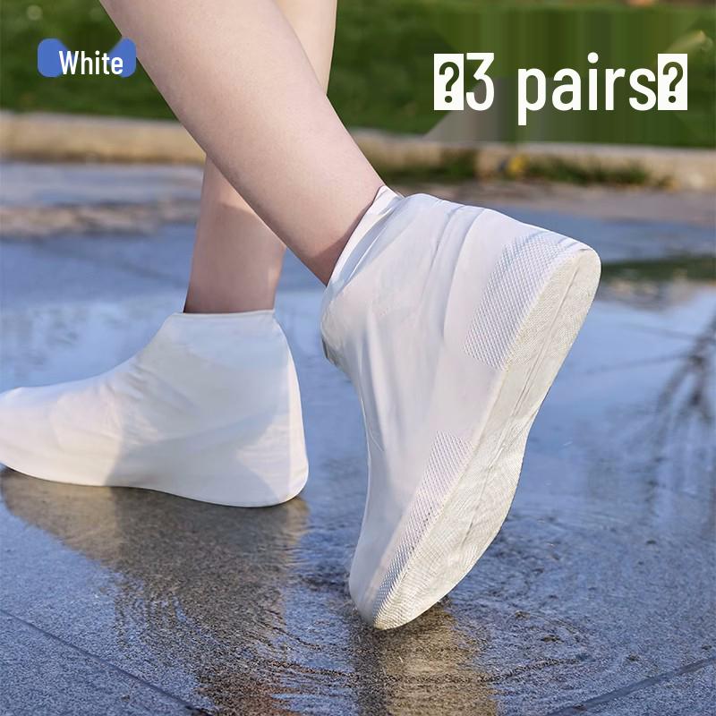 Waterproof, non-slip rain shoe covers for adults; thick, wear-resistant silicone rain boots for outdoor use.