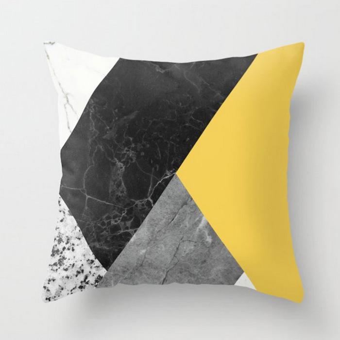 45x45cm Geometric Yellow Giraffe Animal Design Throw Pillow Cover Sofa Office Seat Car Lumbar Cushion Cushion Cover Home Decor