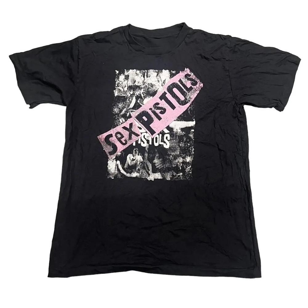 British Punk Rock Band Sex Pistols Classic Poster Print T-Shirt Women Men Summer New Style Loose Cotton Street Y2K Top