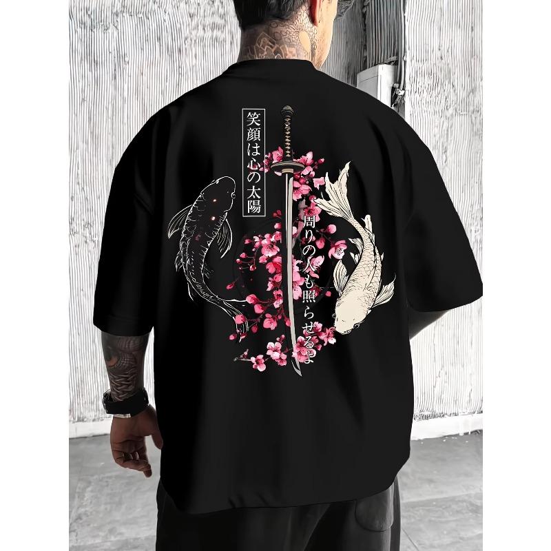 Men's Summer 100% Pure Cotton Fashionable Casual Loose Texas Longhorn Cow Skull Pattern Printed Round Neck Short Sleeved T-shirt
