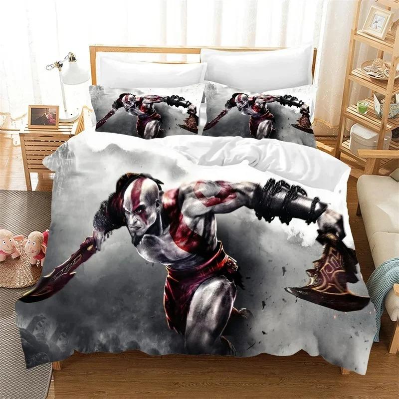 3D Digital Game God of War Print Bedding Set Game Handle Print Design Duvet Cover Sets US AU EU RU Singe Twin  Queen King Size
