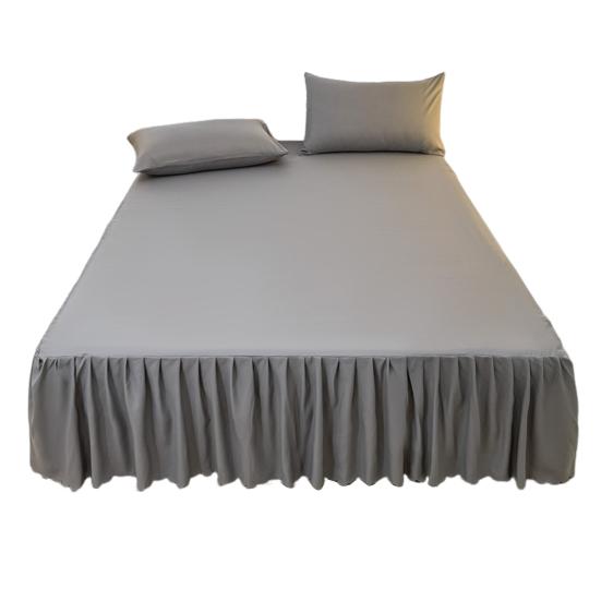 Ruffled Bed Skirt King Size Bed Skirt with Platform Queen Size Wrinkle-Free Fade Resistant Bed Skirt for Bedroom Hotel Women Men