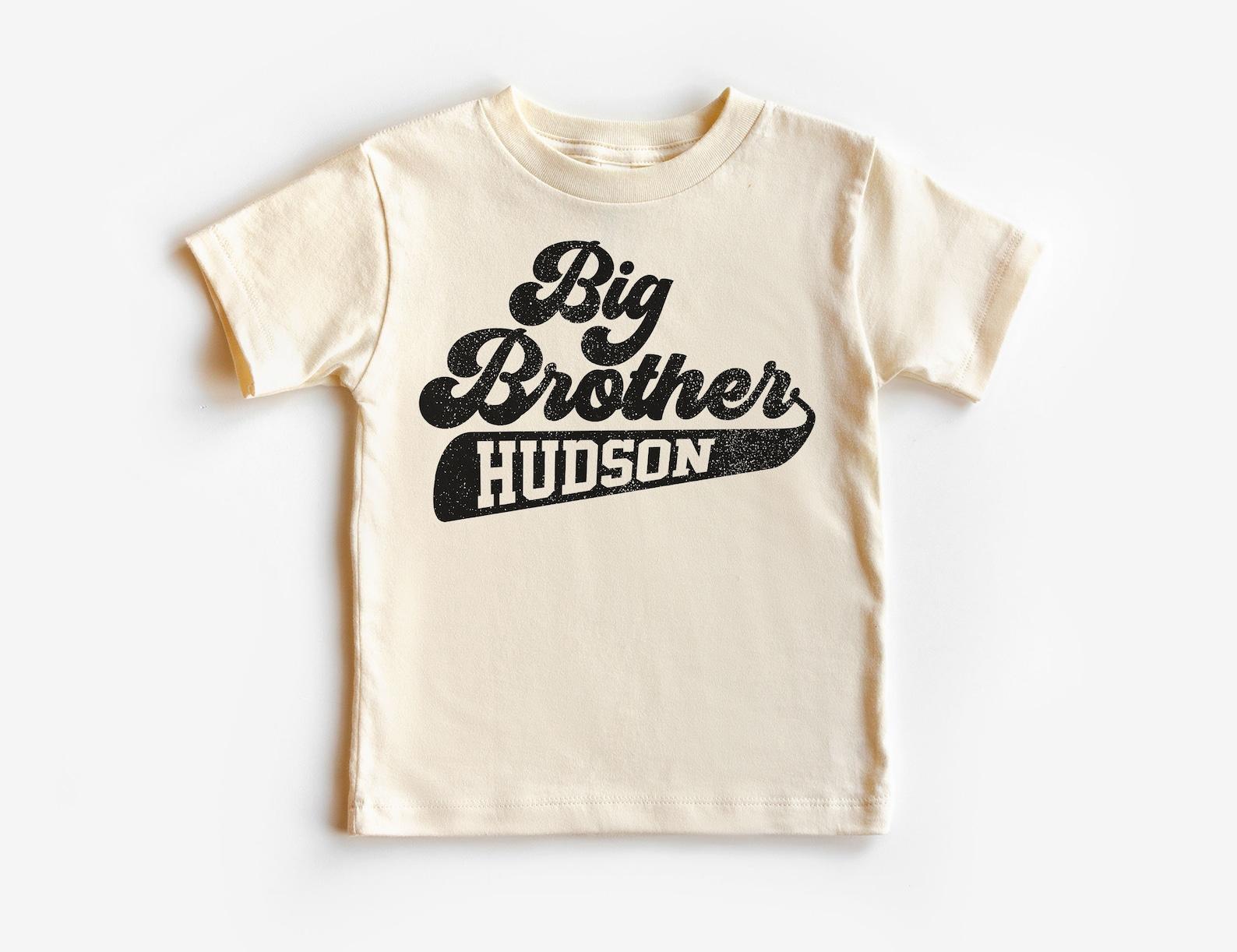 Personalized Retro Big Brother Unisex Shirt, Custom Name Vintage Baseball Style Shirt, Big Bro Tee, Boys Unisex Youth Kids Clothing 130