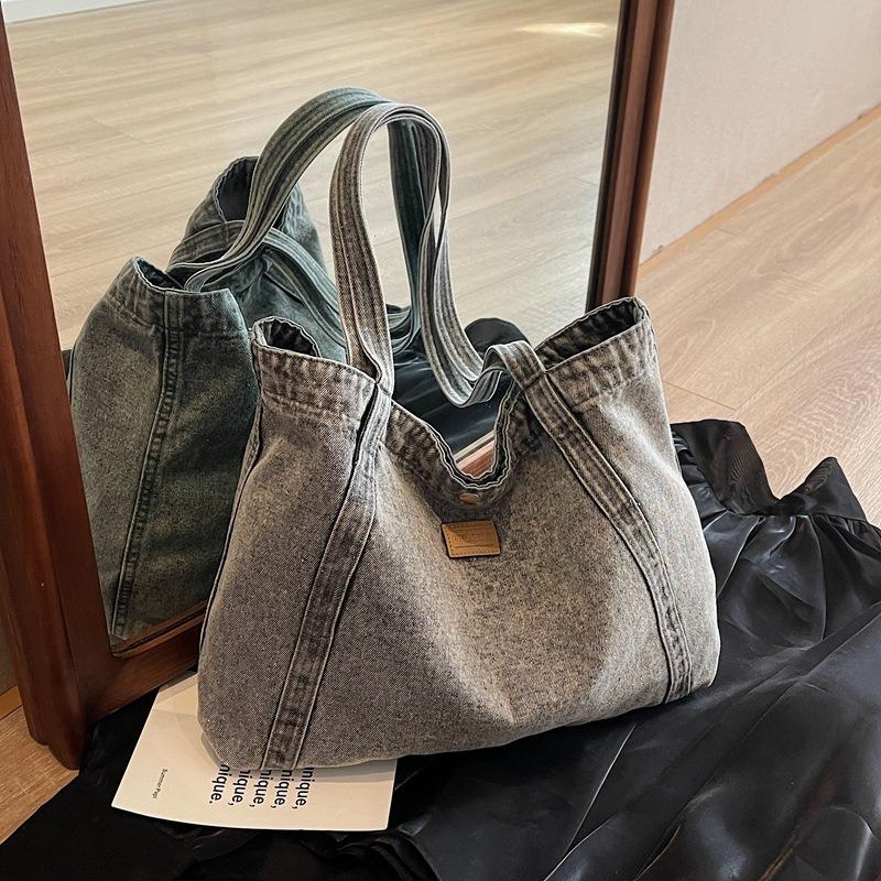 Customized Vintage Denim Bag for Women 2025 New Small Retro Shoulder Bag Casual Tote Bag