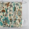 Boho Luxury Floral modern Shower Curtain flower printing Waterproof Polyester Bathroom Curtain with Hooks Bathtub Screen