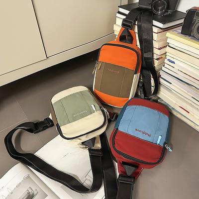 Casual Color-Blocked Shoulder Crossbody Bag Mini Student Fashion Mini Phone Pouch