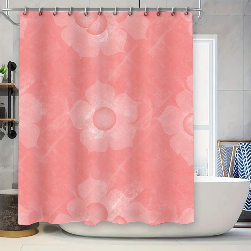

Pink Watercolor Floral Shower Curtain Home Decor Bathroom Decoration Waterproof Washable Size Customizable For Bathtub Or Tubs P W60H190(CM)-1 Pcs