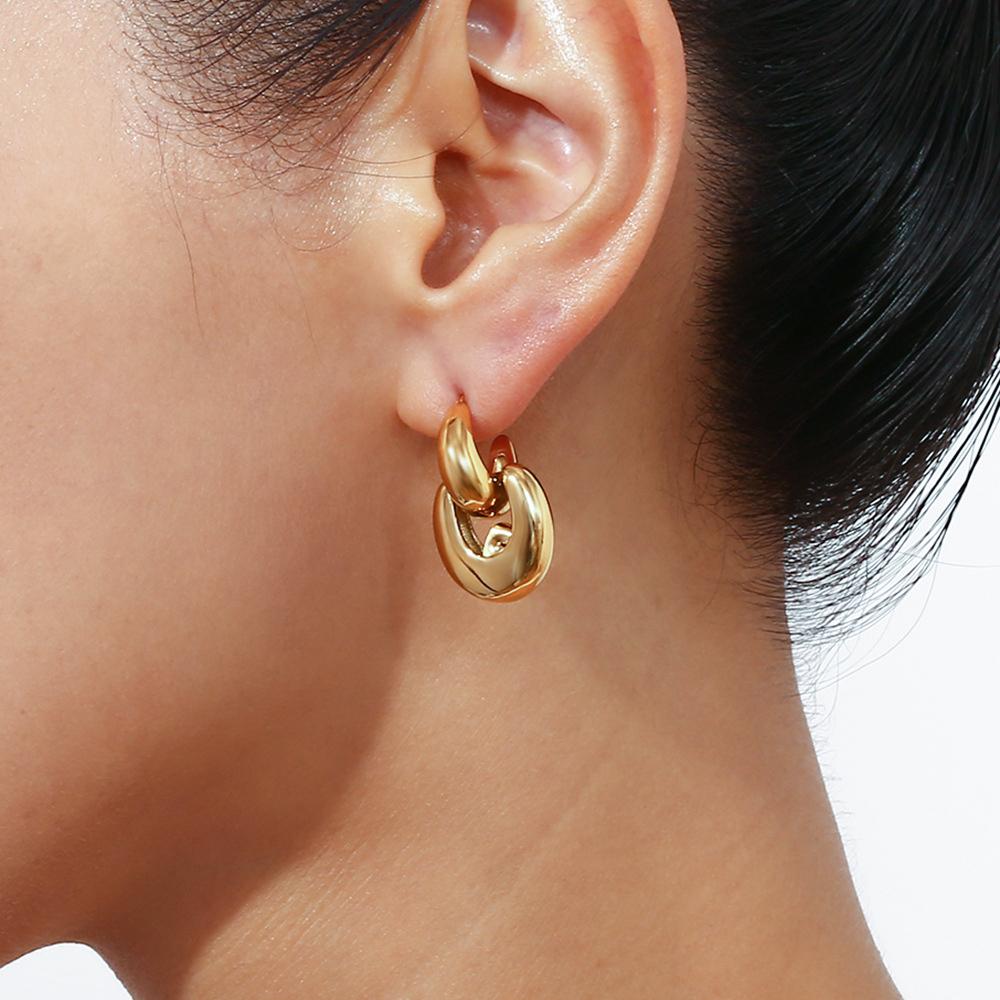 MamacitaSlay 316L Stainless Steel Geometric Earrings Waterproof 18K Gold Plated Jewelry Women's Minimalist Earrings Cute Gifts