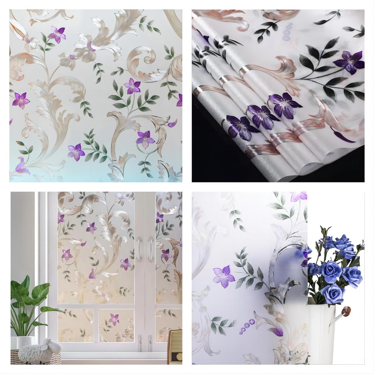 

Пленка для окон, защитная пленка для окон, матовая пленка для стекла, без клея, статическая пленка для стекла, анти-УФ-наклейка для окна в ванной комнате, спальне 30x200cm