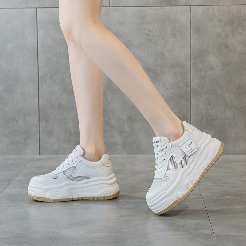 Inner height increase casual women's spring summer new versatile small board shoes muffin platform women's shoes net shoes