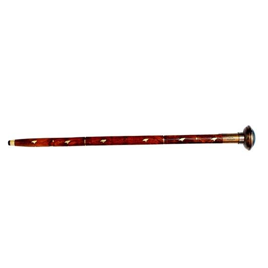 99.06 cm Walking Stick Clock on Top Compass Stick Cane, Steampunk Clock Handle Rose Wood Walking Cane Gift for Him, Her