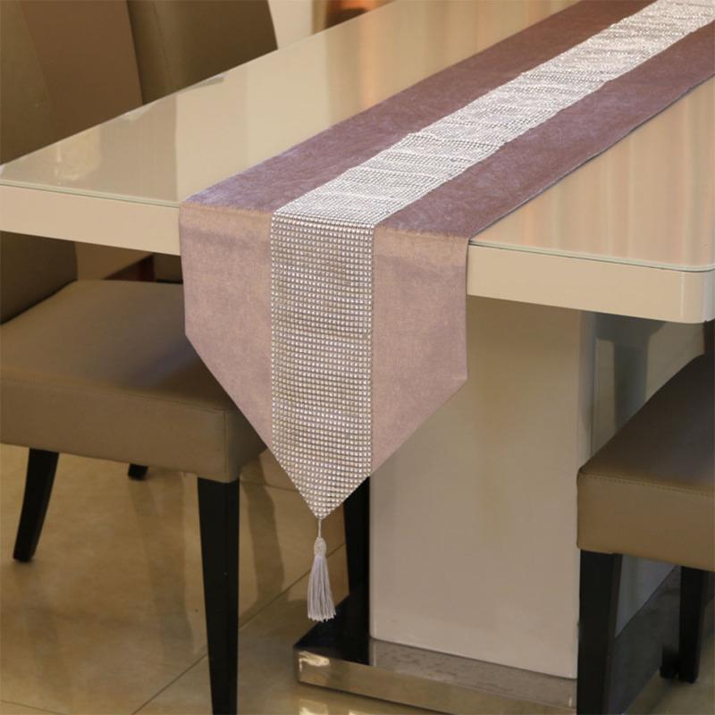 Diamante Strip Table Runner Table Flag with Tassel for Home Table Decoration 32CMX180CM