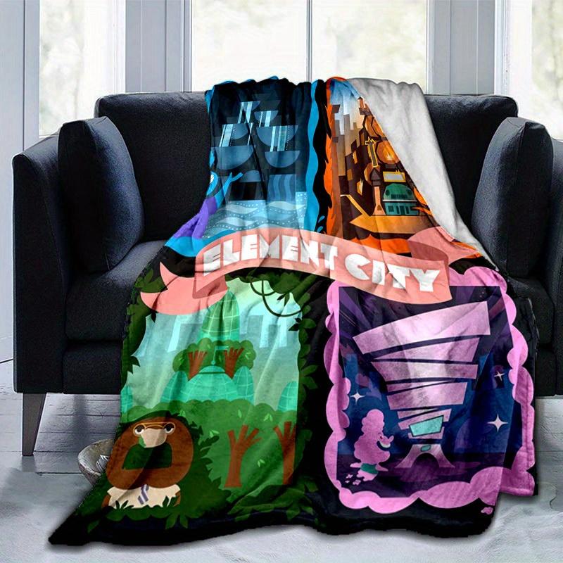 1pc,Element City: Elemental Themed Home Decor Blankets Perfect for Sofa, Bedroom, Living Room, Travel , Office Nap, Gift Ideas