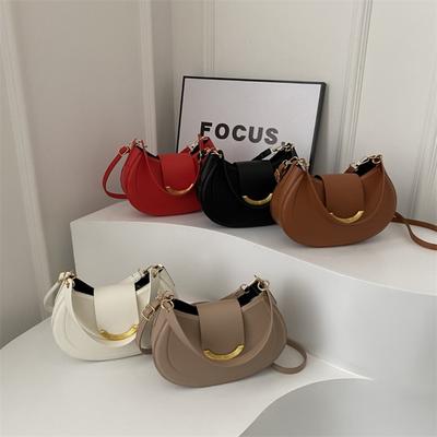 Trendy Handtasche Solide Messenger Bag Lady Schultertasche PU Leder Unterarmtasche Täglich Casual Pendlertasche