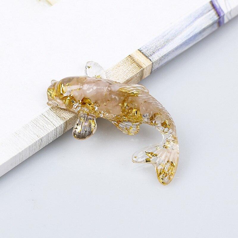 Creative Artificial Fish Turtle Dolphin Jewelry Beautiful Koi Fish Turtle Dolphin Natural Crystal Fish Table Car Home Decoration Gift for Friends