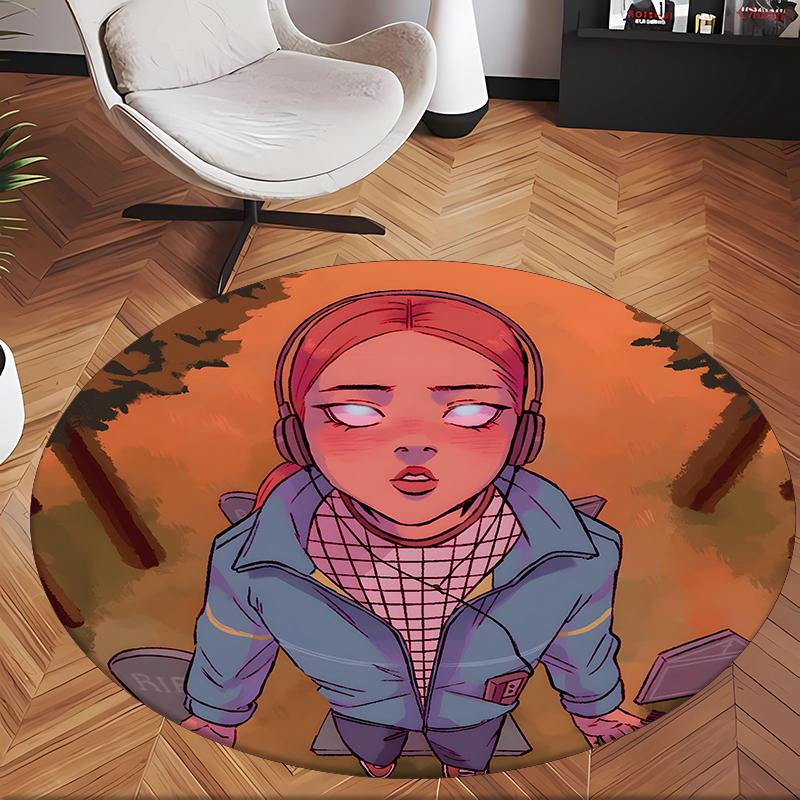 Stranger Things (14) Round Office Rug Decorative Floor Rug for Office Bedroom Living Room and Home Space