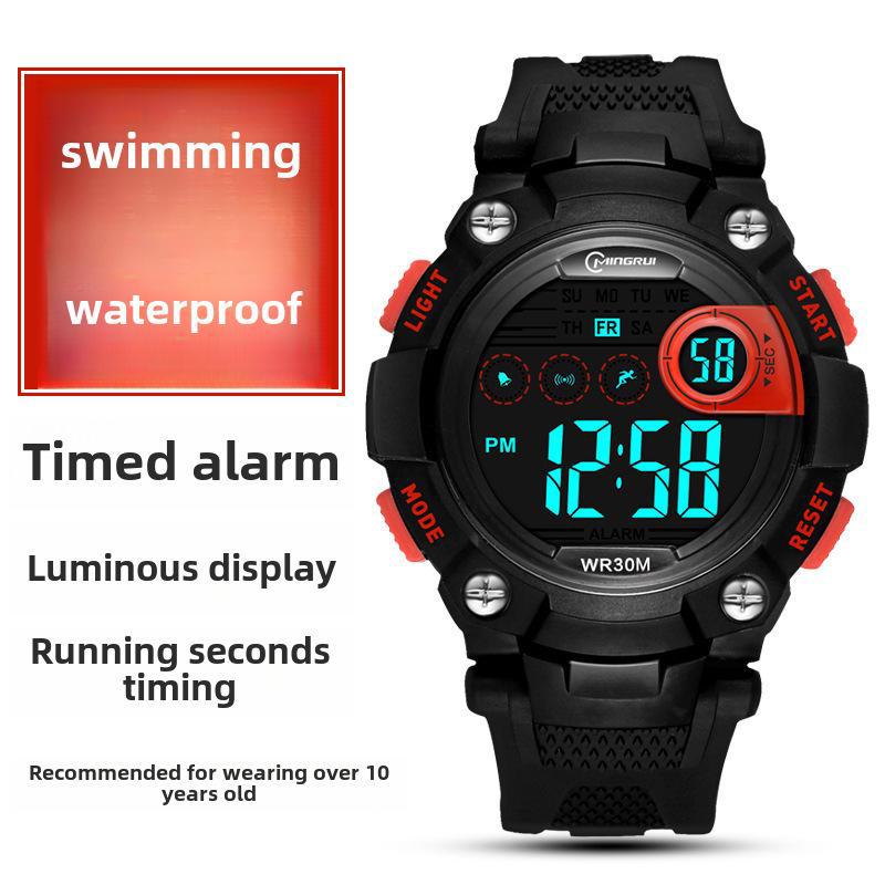 Wodoodporny i wstrząsoodporny zegarek sportowy dla chłopców w wieku gimnazjalnym z alarmem i podświetleniem