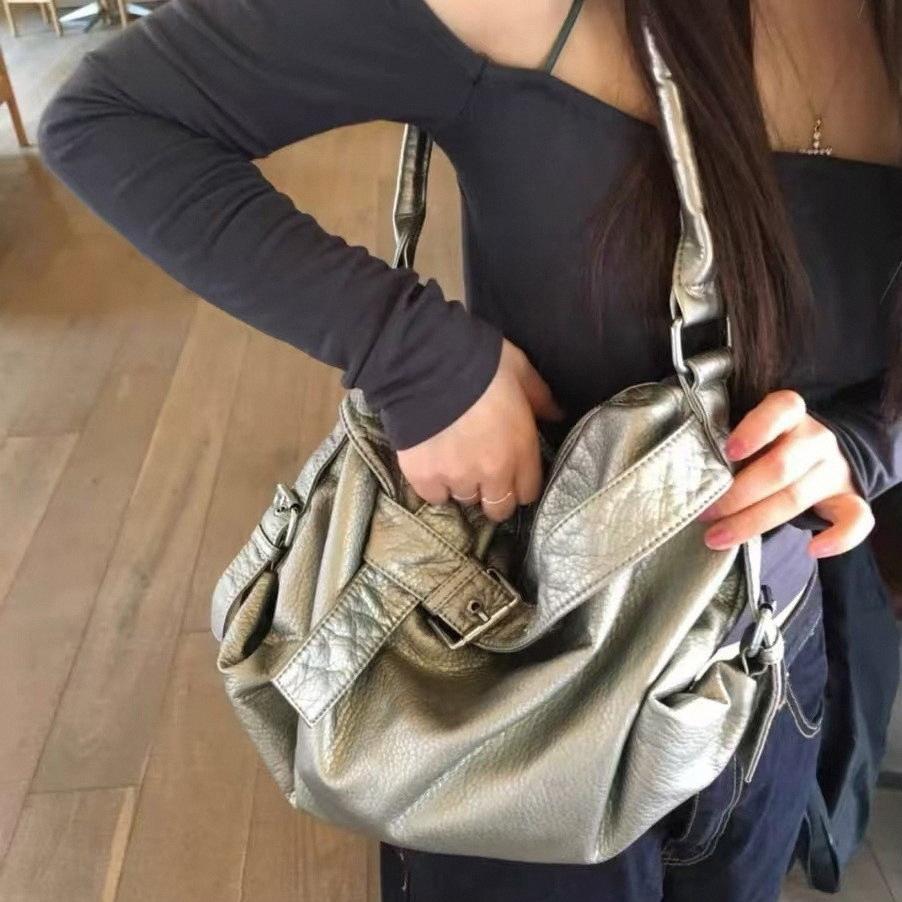 New Tote Bag Women's Large-capacity Pleated Lazy Underarm Shoulder Bag Women's Casual Versatile Women's Bag