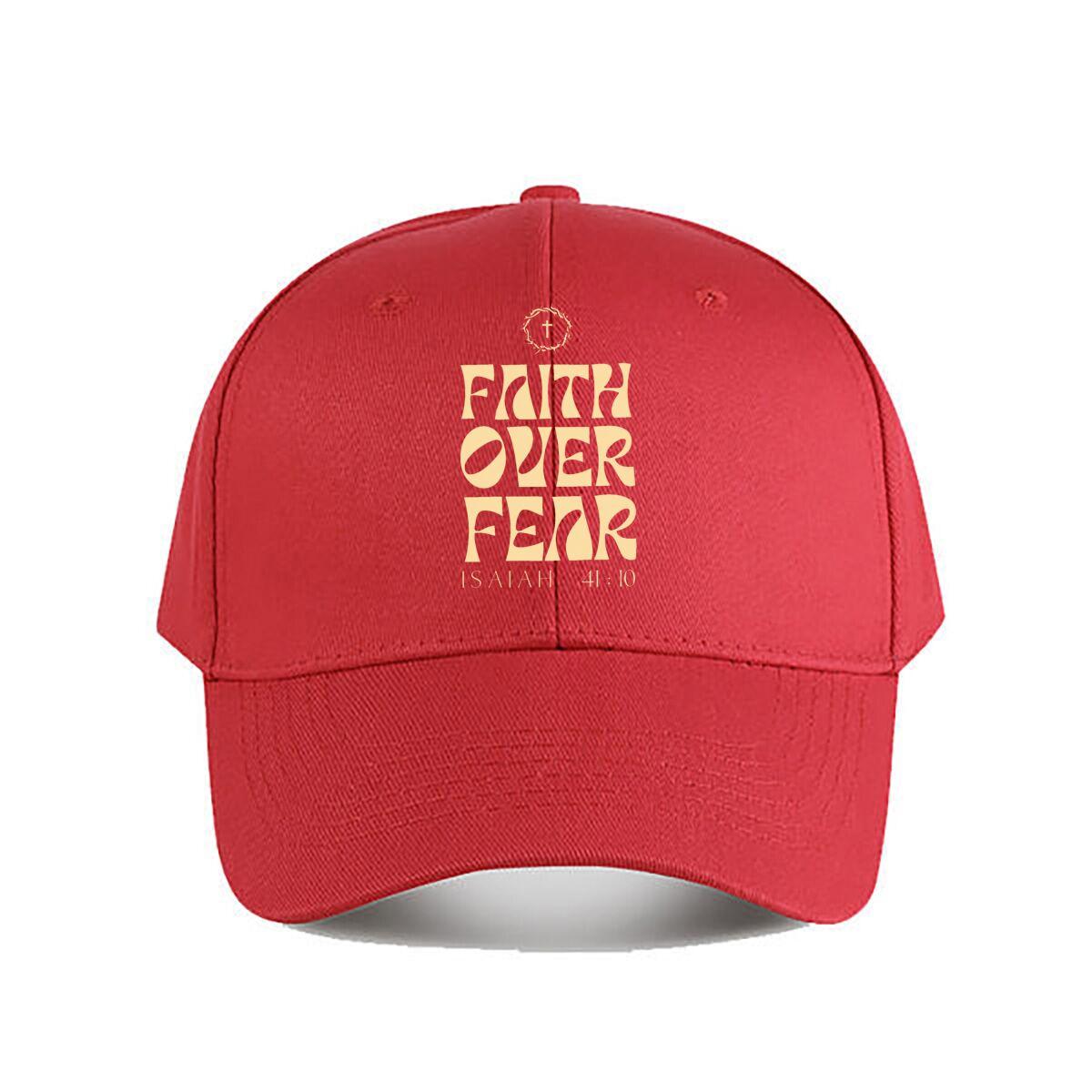 Faith Over Fear Isaiah Christian Baseball Cap Fashion Unisex Sunhat Womens Outdoor Sports One Size