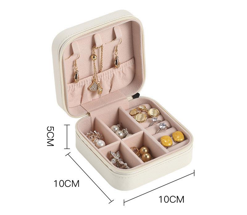 Travel Organizer Jewelry Case Leather Storage Earrings Necklace Ring Jewelry Organizer Display Portable Mini Jewelry Storage Box