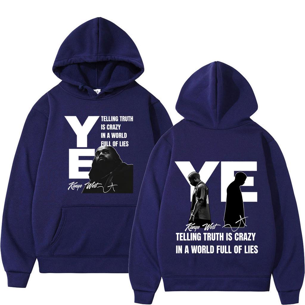 Rapper Kanye West Album 2026 Tour Vintage Print Hoodie Unisex Hip-hop Punk Sweatshirts Long Sleeves Loose Oversized Pullover