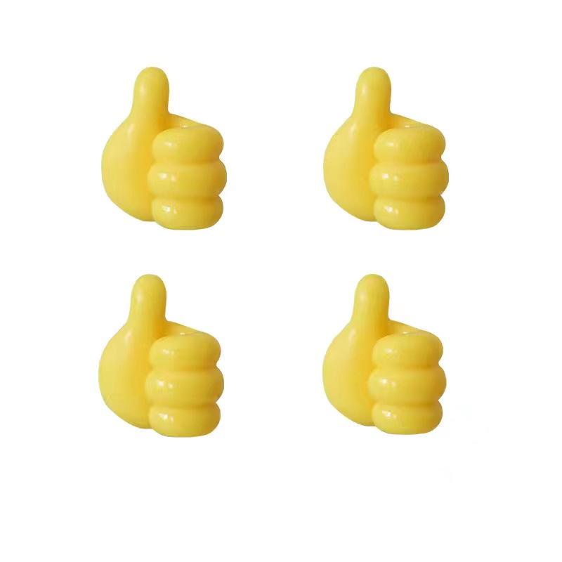 4Pcs Self-Adhesive Hooks Socket Holder Wall Decoration Hooks Power Plug Hangers Creative Thumb Hook Storage Kitchen Bathroom Organizers