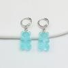 11 Candy Colors Resin Bear Drop Earrings for Women Korean Simple Creative Transparent Brincos Jewelry Birthday Gift