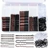 Hair Clip Set: Straight & U-Shaped Clips with Transparent Rubber Bands - Hot Selling Styling Accessories