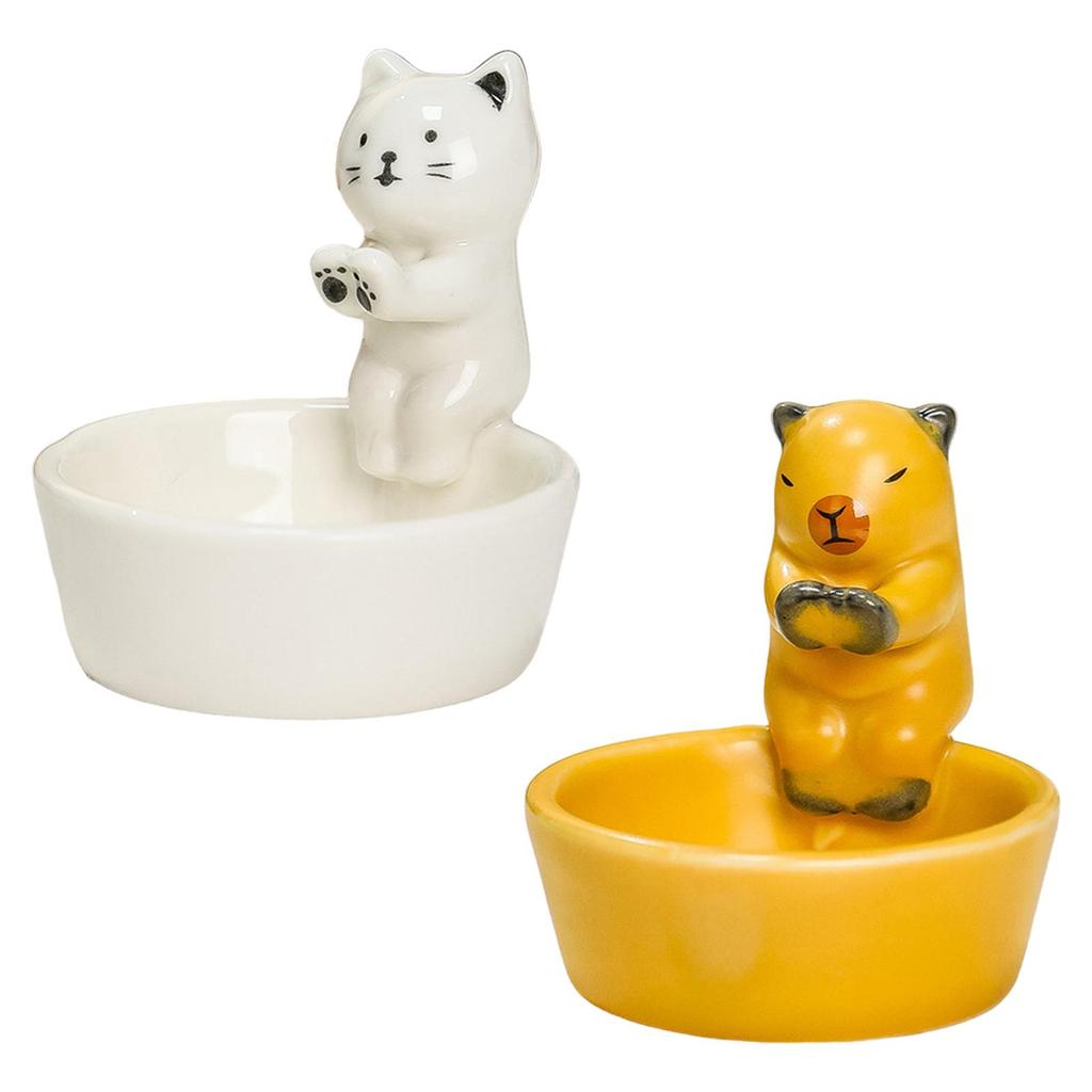 Animal Candle Holder with Warming Paws Ceramic Candle Base Cartoon Candle Stand for Desktop Wedding Anniversary Party Girl Women