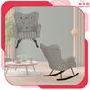 Luna Print Scandinavian Wing Chair, Rocking On Runners, Family Meble, Houndstooth