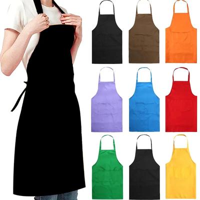 Adjustable Cooking Apron Unisex Household Solid Color Chef Waiter Barbecue Hairdresser Adult Pocket Apron Kitchen Supplies Tool