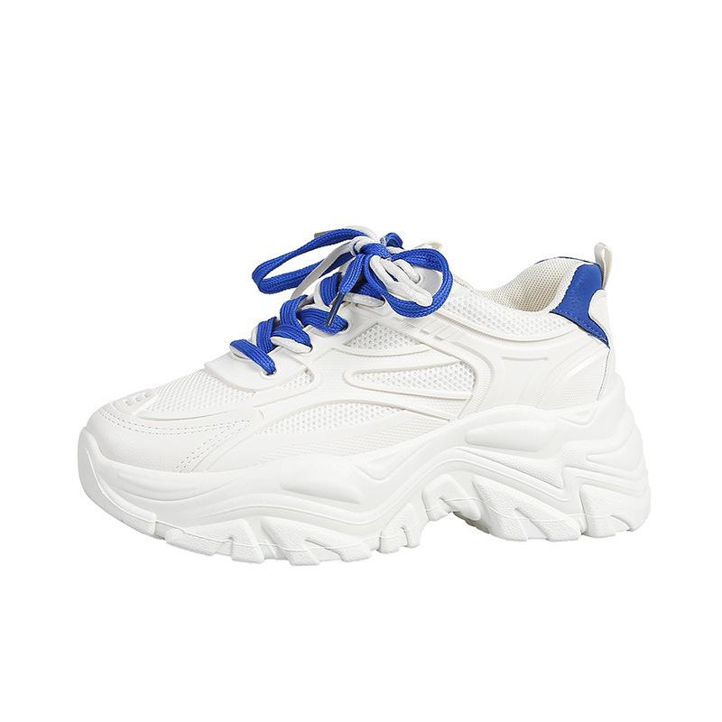 Damen Ballerinas Sportschuhe Schnürschuhe Vulkanisierte Schuhe Damen Neue Designs Weiß Dicke Sohle Plateau Lässige Sneaker