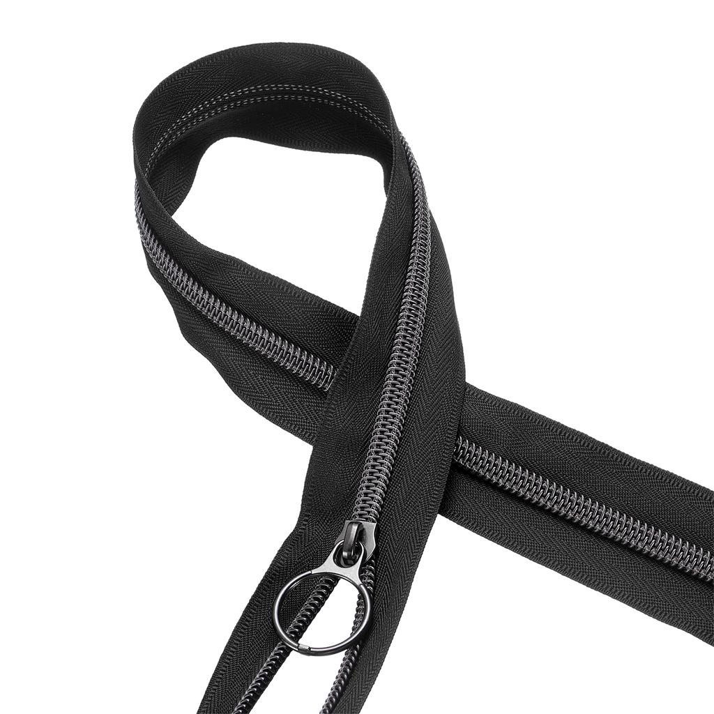 Zíperes de Bobina de Nylon Fechados Zíper de Bobina de Nylon Zíper de Bobina em Atacado com 20 Zíperes de Cor Grafite Deslizantes Para Costura DIY Roupas 10 Jardas