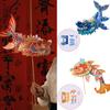 Handmade Fish Lanterns Assembly Toy with LED Light, Handmade Chinese Paper Lanterns for Autumn Festival Decoration