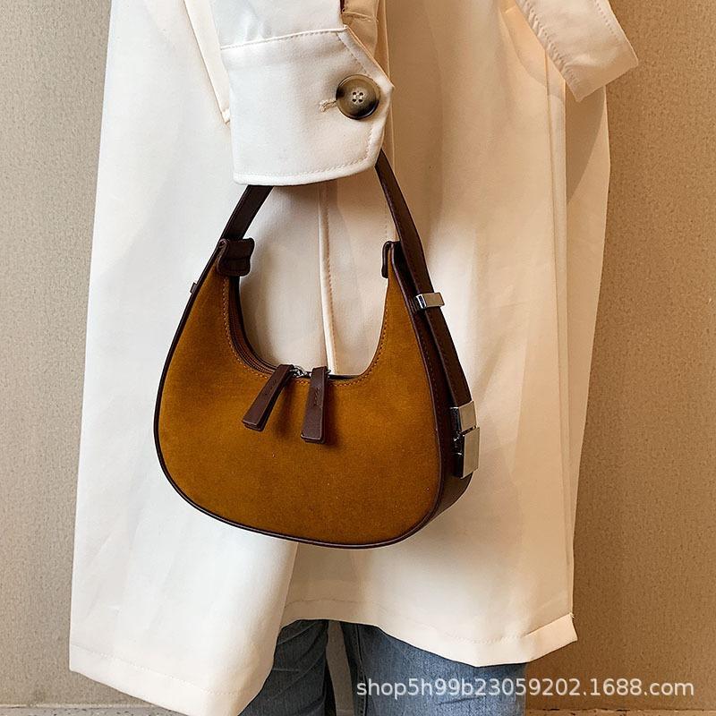 Retro bag women's new fashionable versatile high-end dumpling bag casual matte leather underarm bag