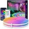Neon Rope Lights, 19.68FT RGB Led Strip Lights, Waterproof IP67, DIY Design, Music Sync, 24 Keys Remote Control, Multiple Modes, for Living Room,