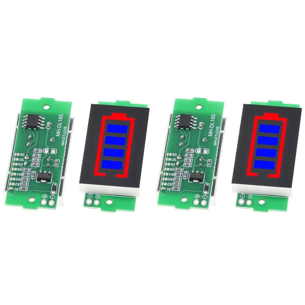 1/2/3/4/6/7/8S Lithium Batterie Kapazitätsanzeige Modul LED Anzeige Elektrofahrzeug Batterie Leistungstester 4 Abschnitte 3-34V 5mA